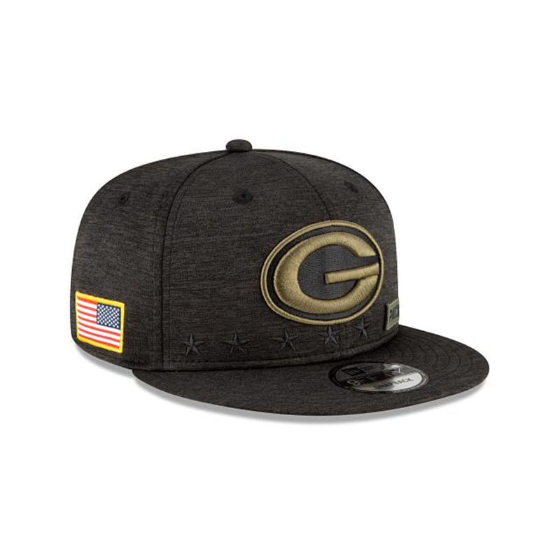 NFL Green Bay Packers Salute To Service 9Fifty Snapback (KYA0419) - Black New Era Caps